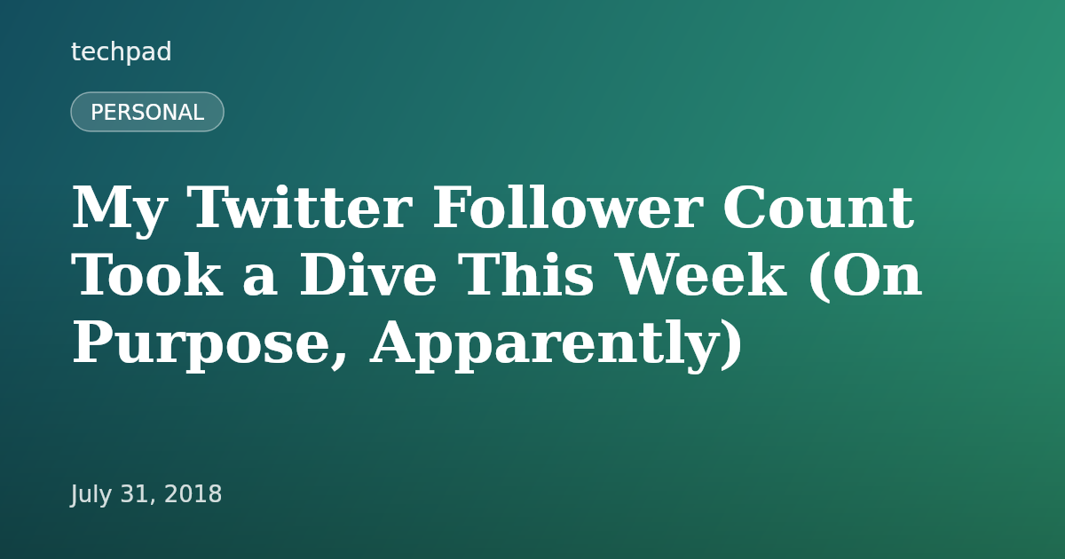 My Twitter Follower Count Took a Dive This Week (On Purpose, Apparently)