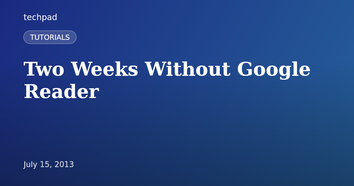 Two Weeks Without Google Reader