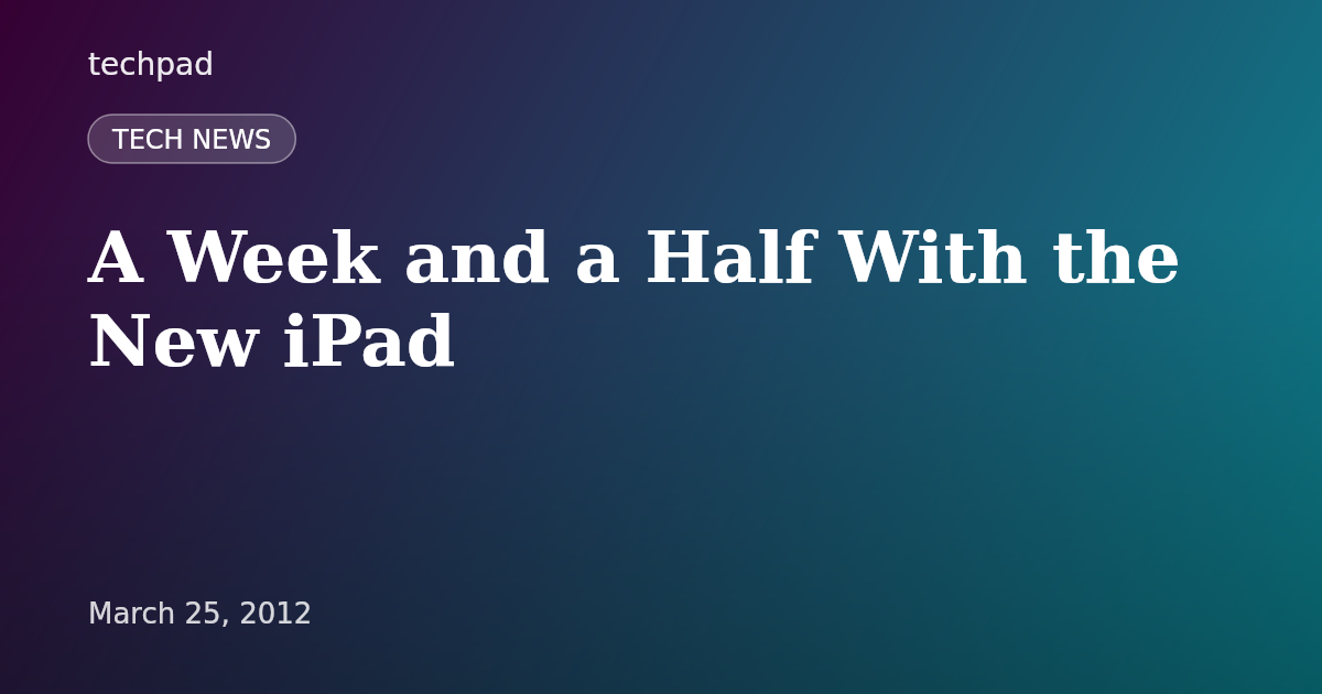 A Week and a Half With the New iPad