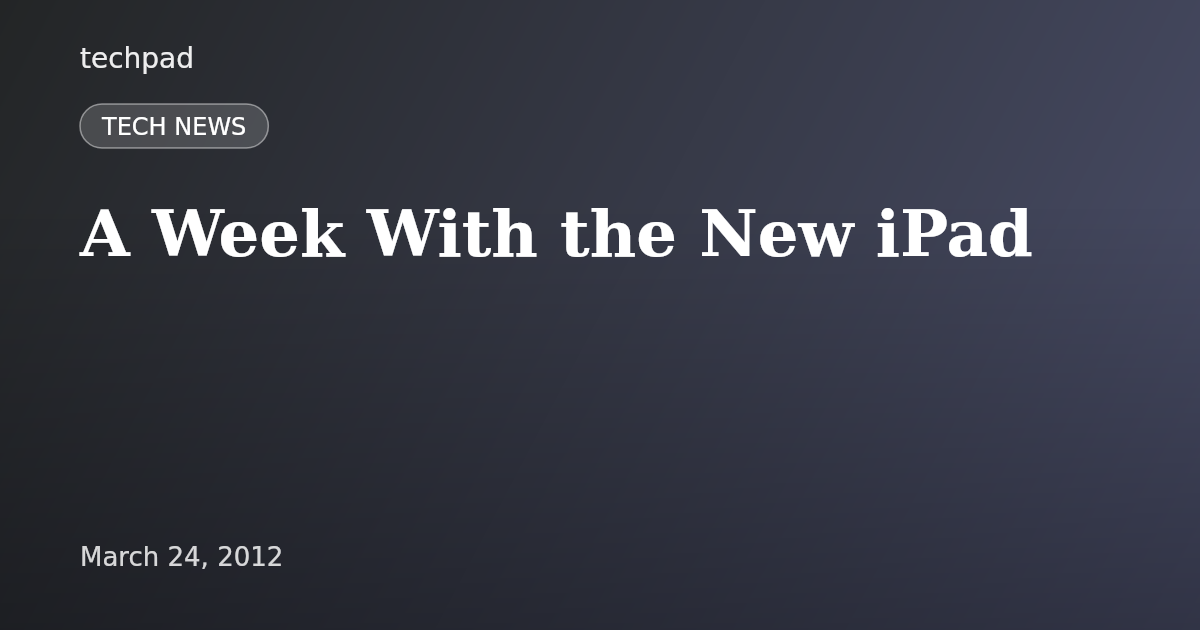 A Week With the New iPad