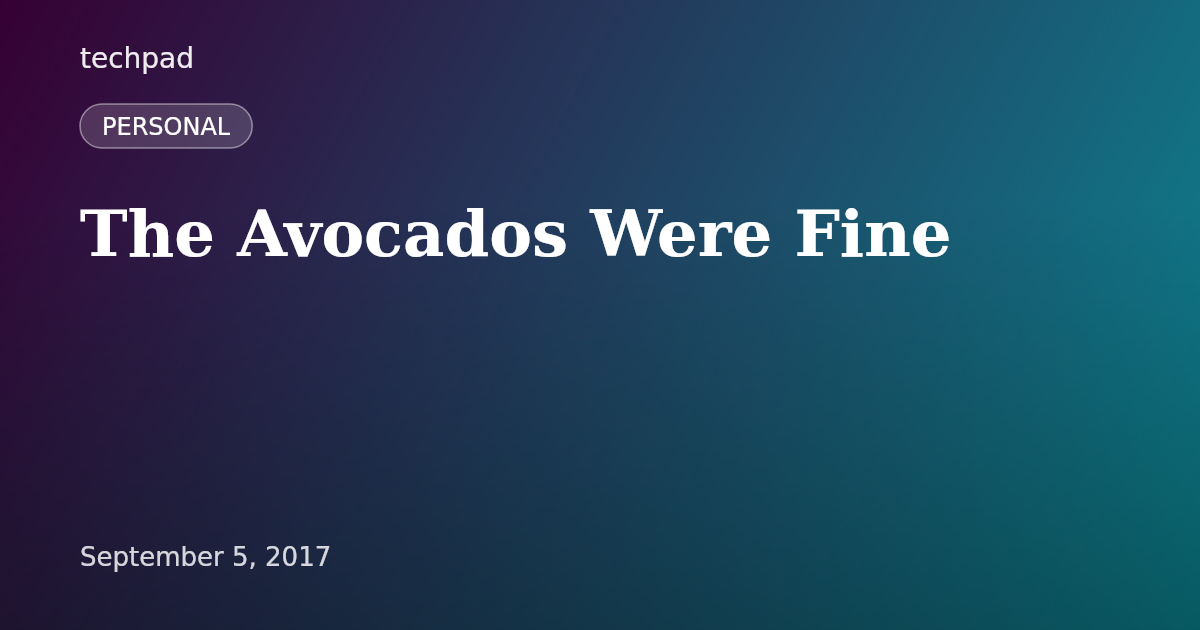The Avocados Were Fine