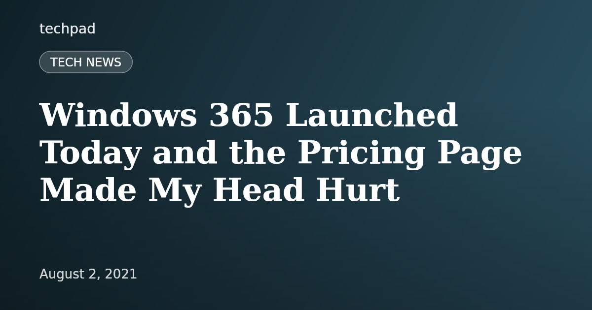 Windows 365 Launched Today and the Pricing Page Made My Head Hurt