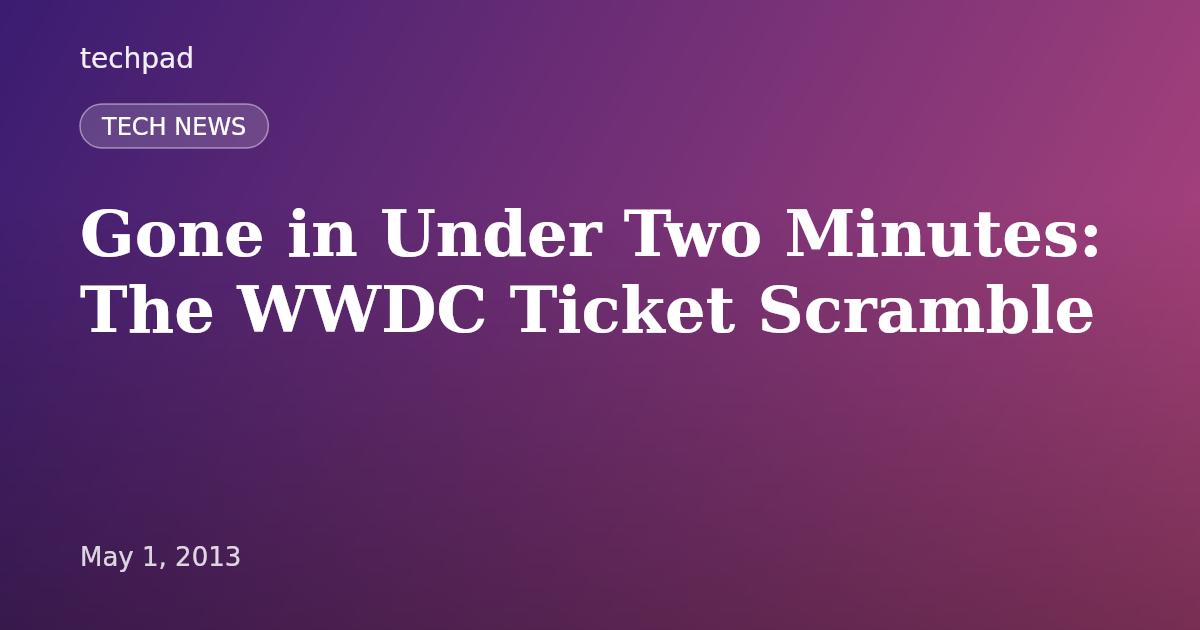 Gone in Under Two Minutes: The WWDC Ticket Scramble